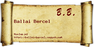 Ballai Bercel névjegykártya